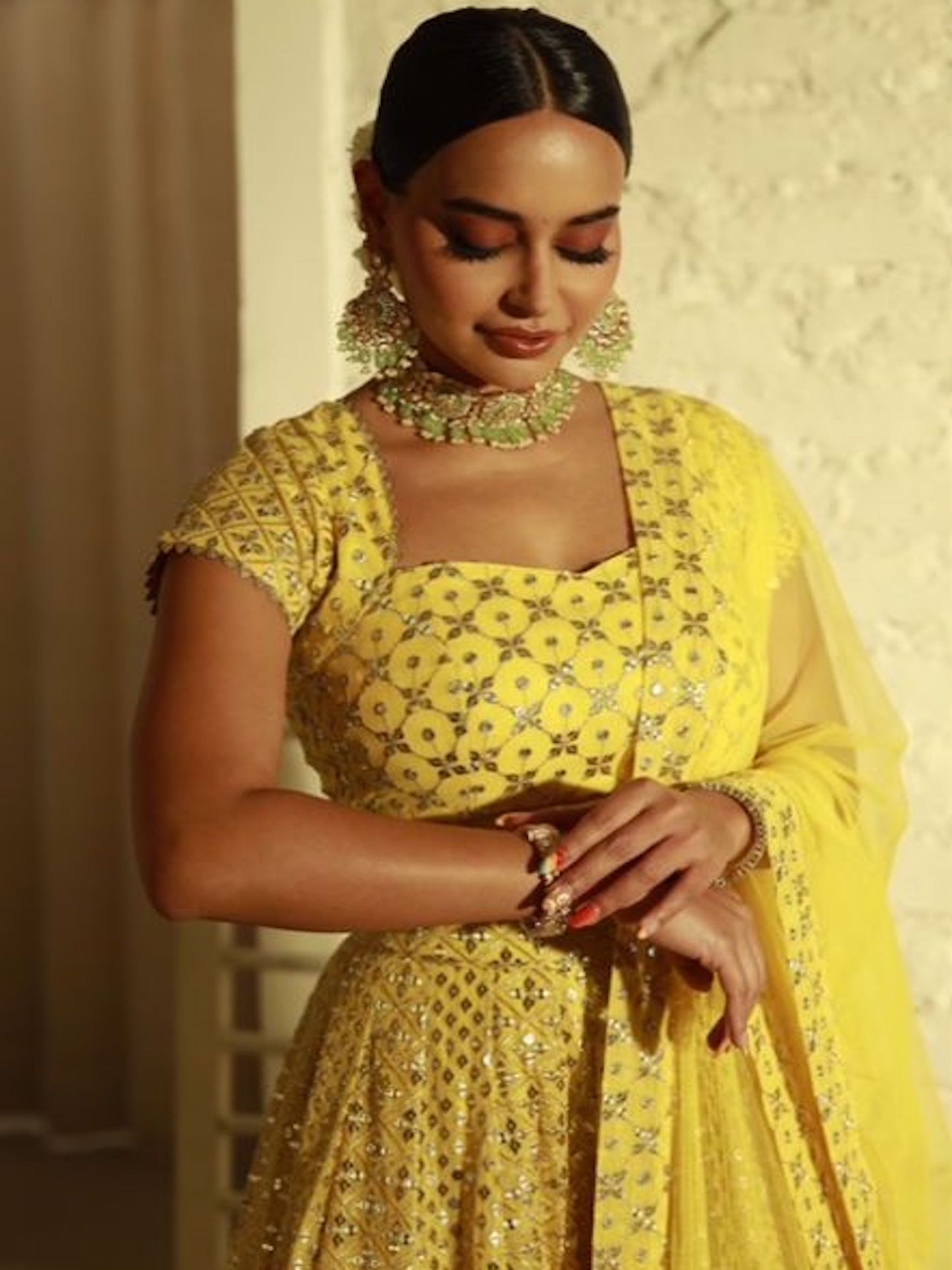 ARUSHI MEHRA IN YELLOW ZARI & SEQUIN LEHENGA SET