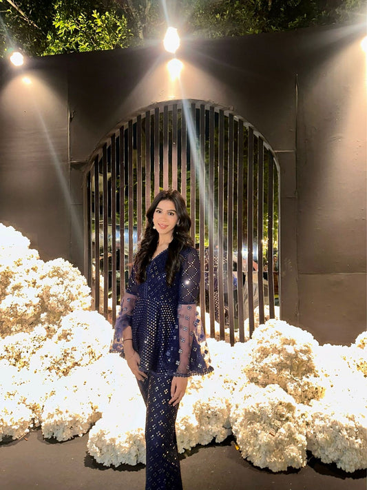 MIRROR WORK PEPLUM SET