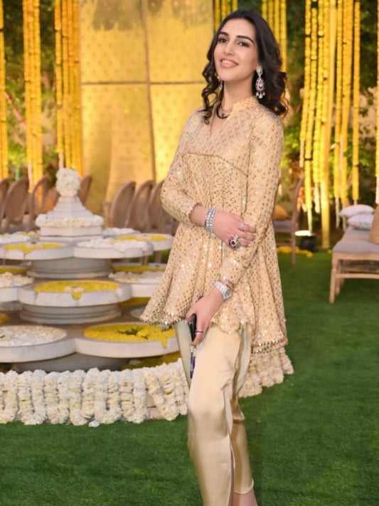 IVORY ZARI & SEQUIN DHOTI SET