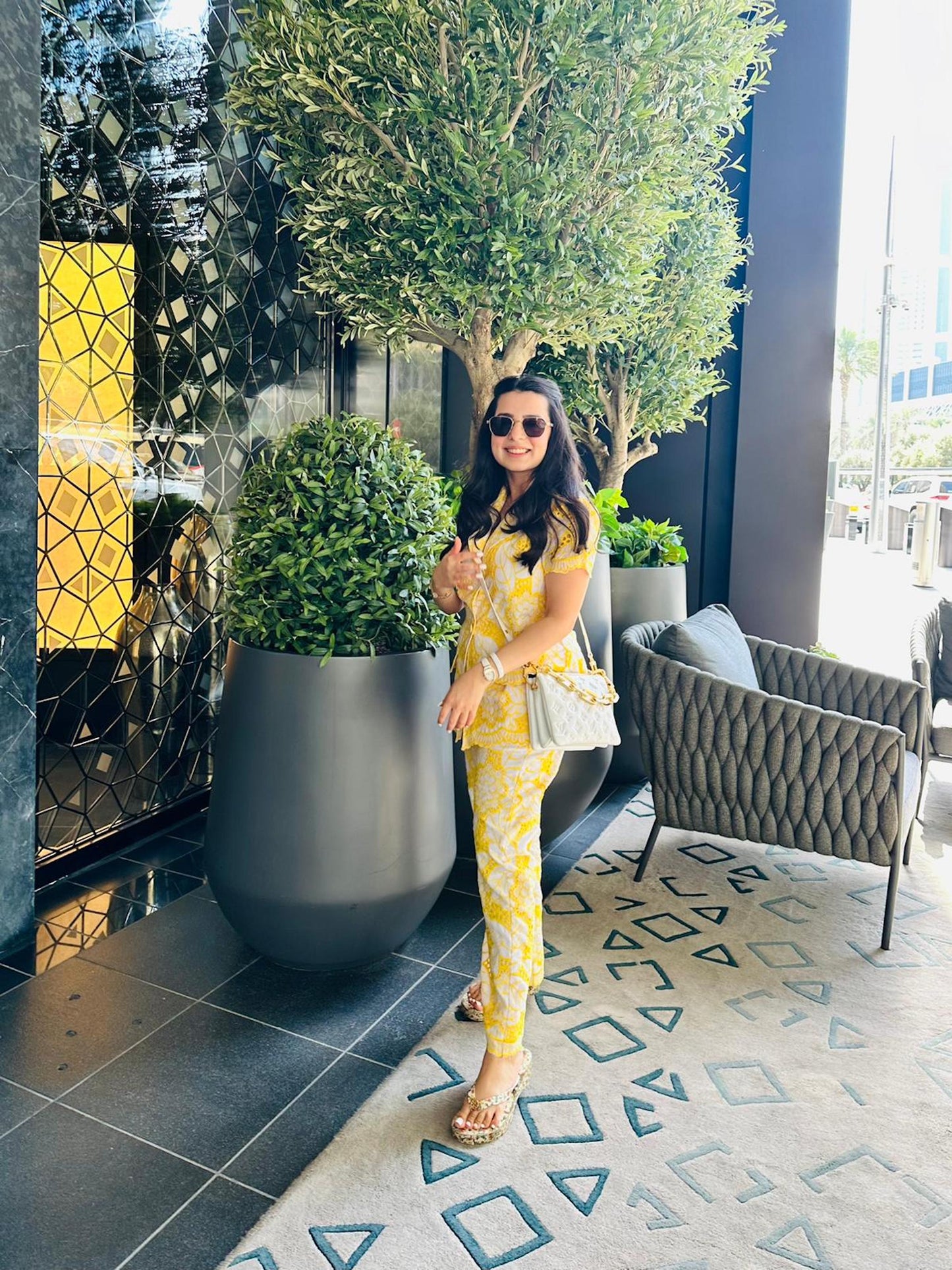 TANYA NARANG IN YELLOW COTTON COORD SET