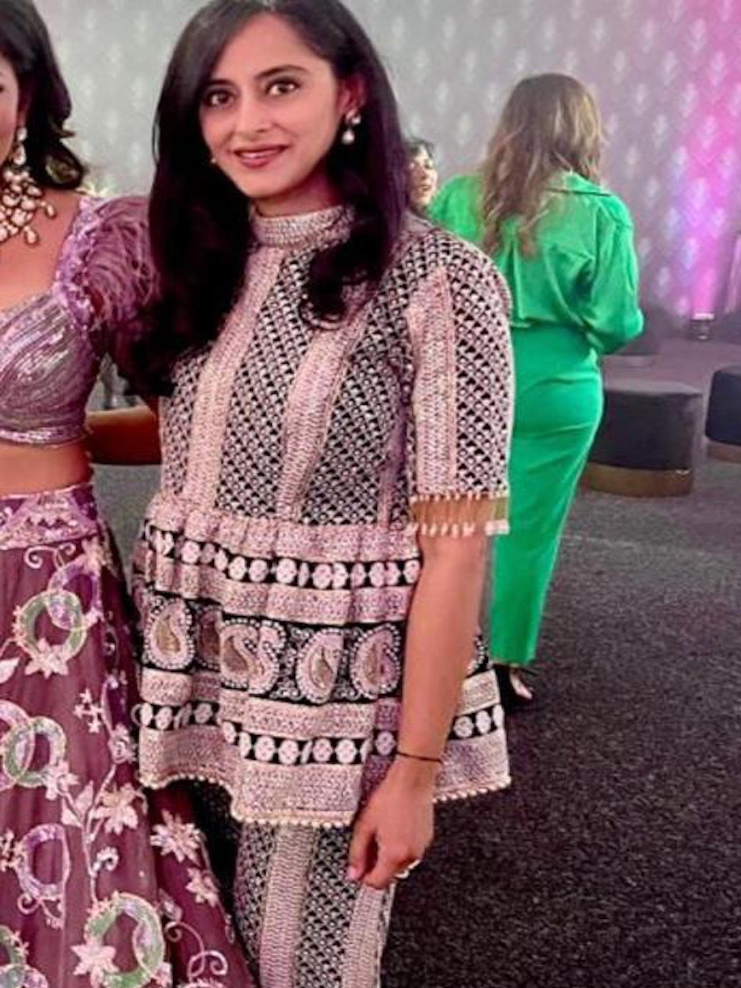BLACK CHIKANKARI PEPLUM COORD SET