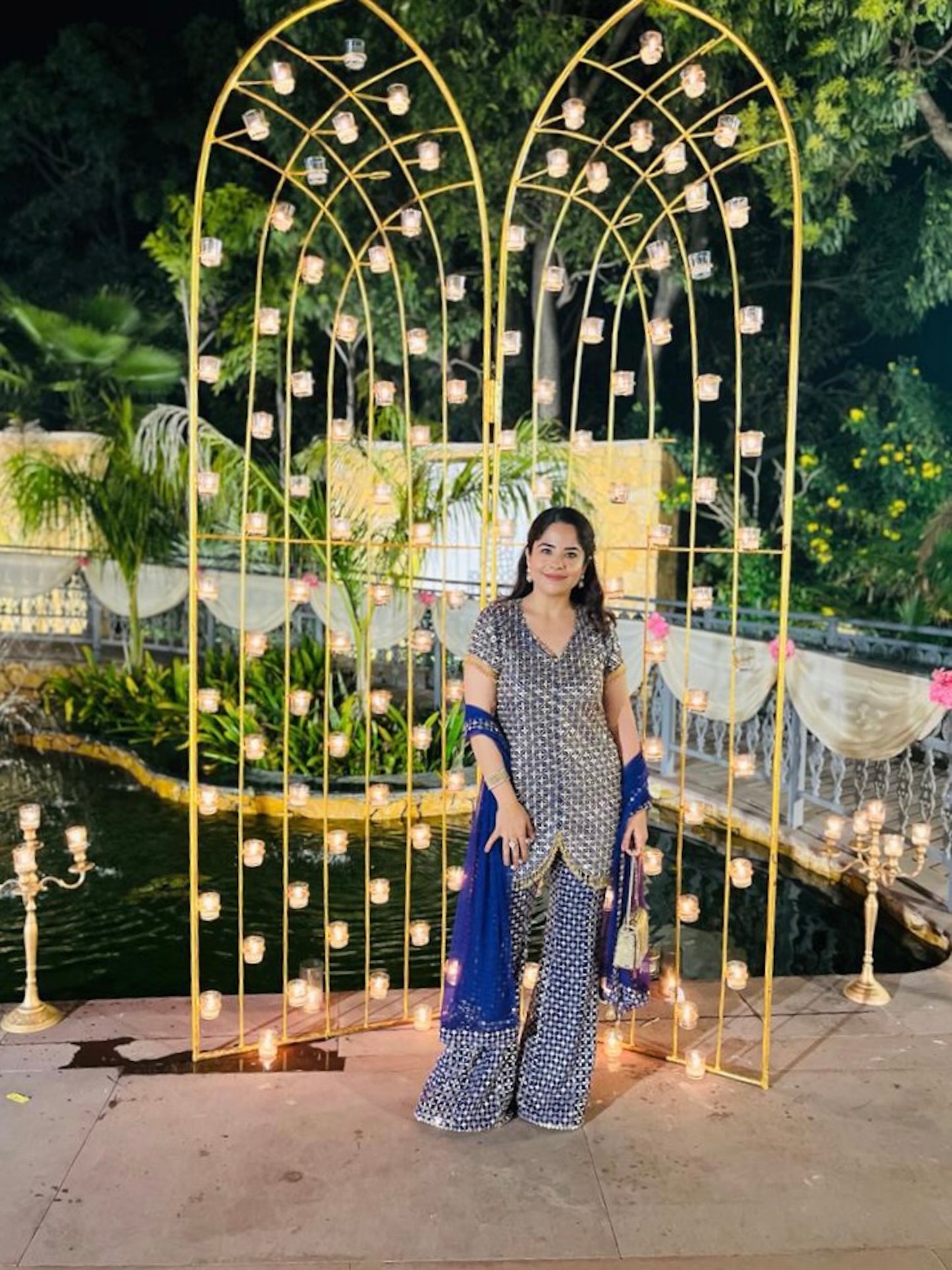 BLUEISH PURPLE ZARI & SEQUIN COORD SET