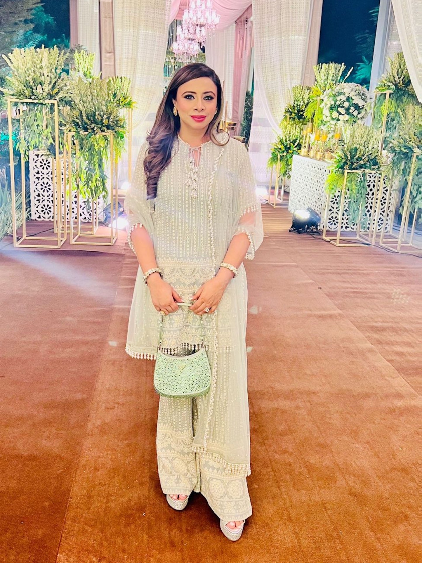 GREY CHIKANKARI COORD SET WITH DUPATTA