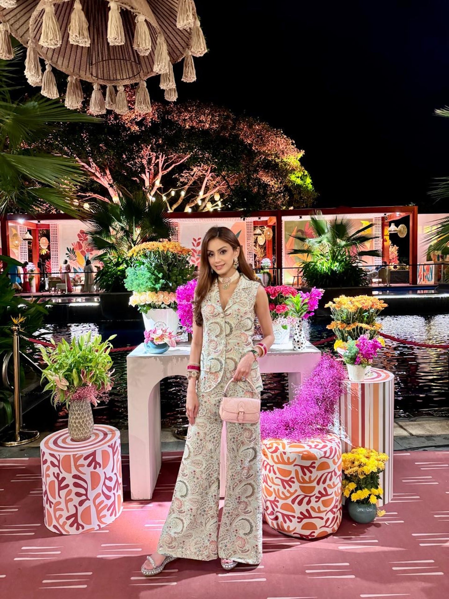 LIGHT BLUE MULTI COLOR EMBROIDERED JACKET SET