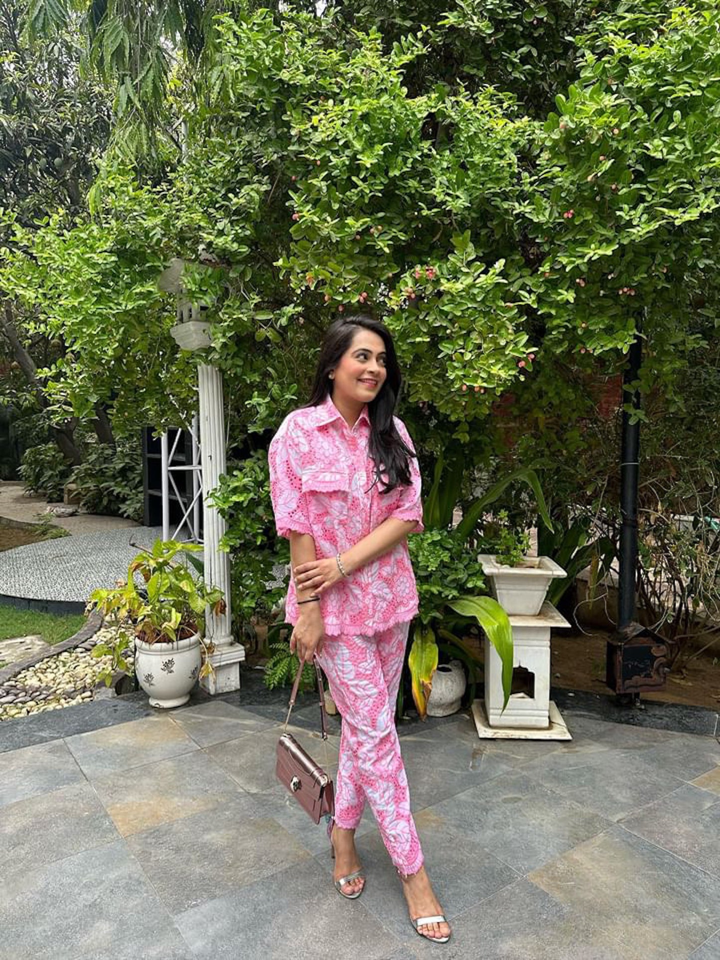 SHRADHA AJMANI IN PINK COTTON COORD SET