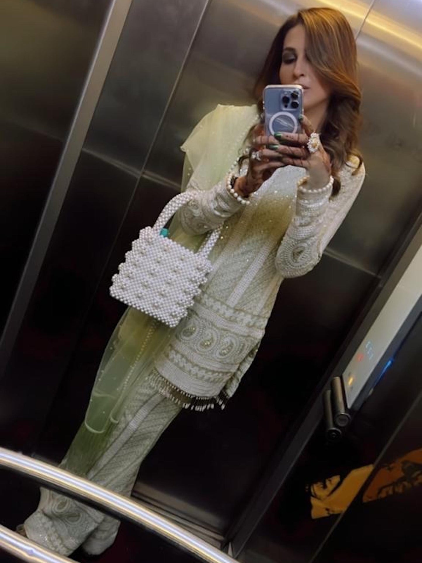 GREEN CHIKANKARI COORD SET