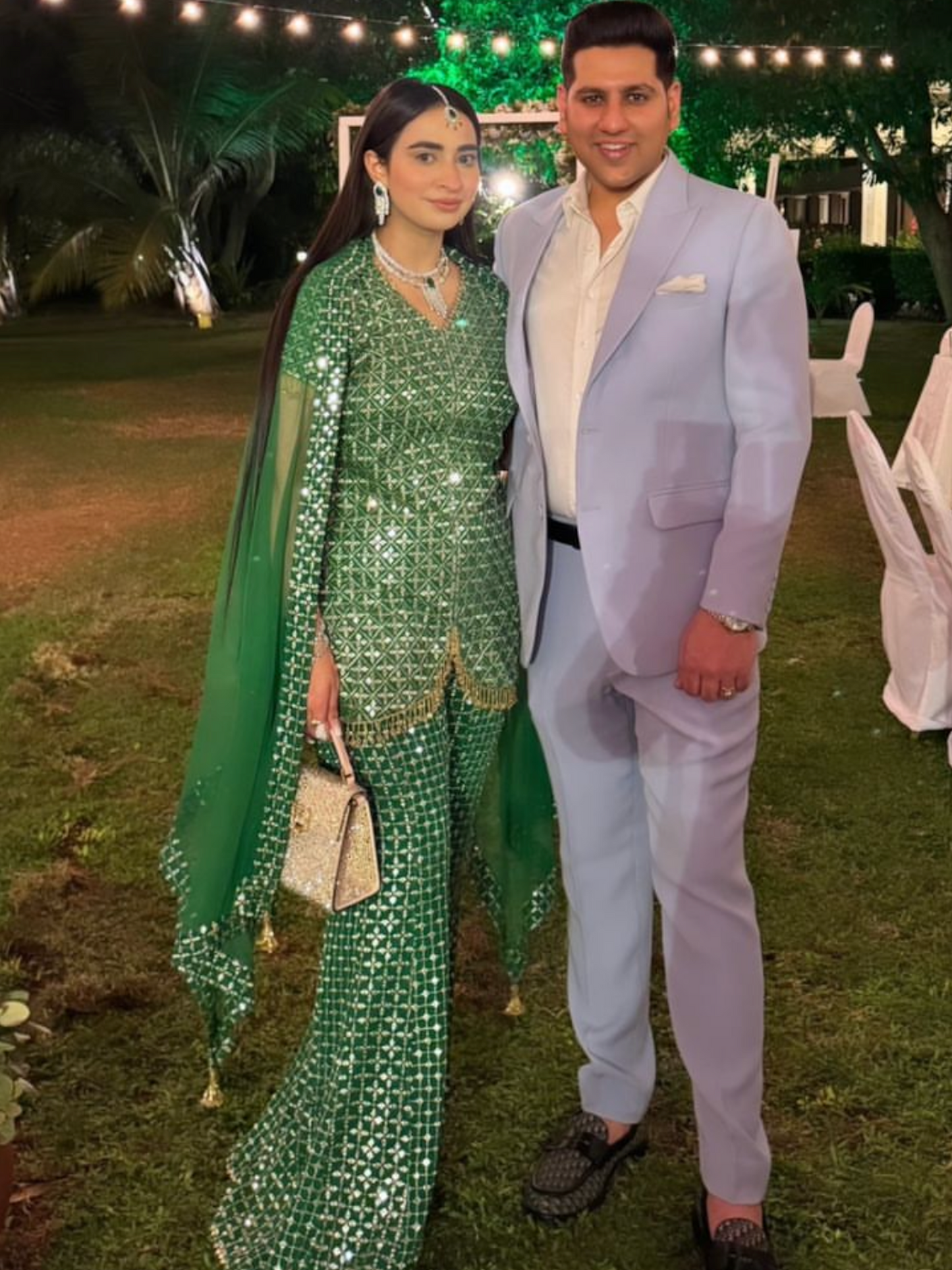 GREEN ZARI & SEQUIN COORD SET