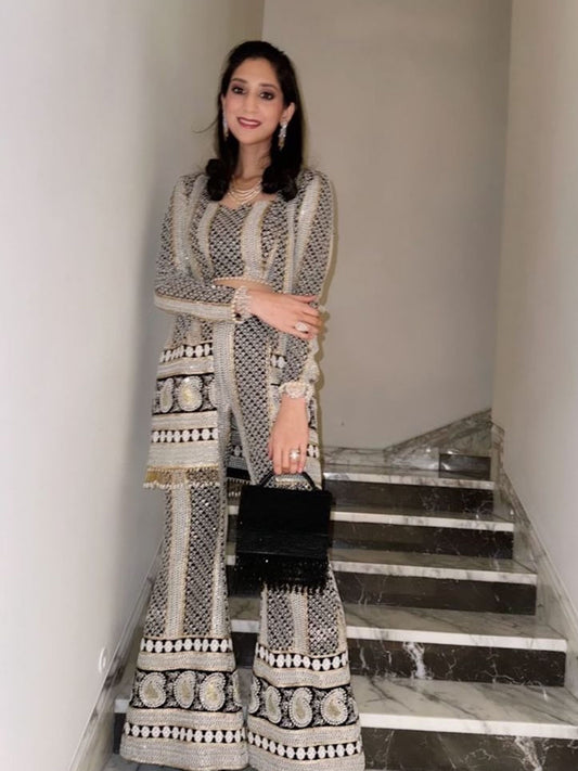 CHIKANKARI JACKET COORD SET