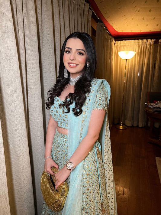 TANYA NARANG IN BABY BLUE ZARI & SEQUIN LEHENGA SET