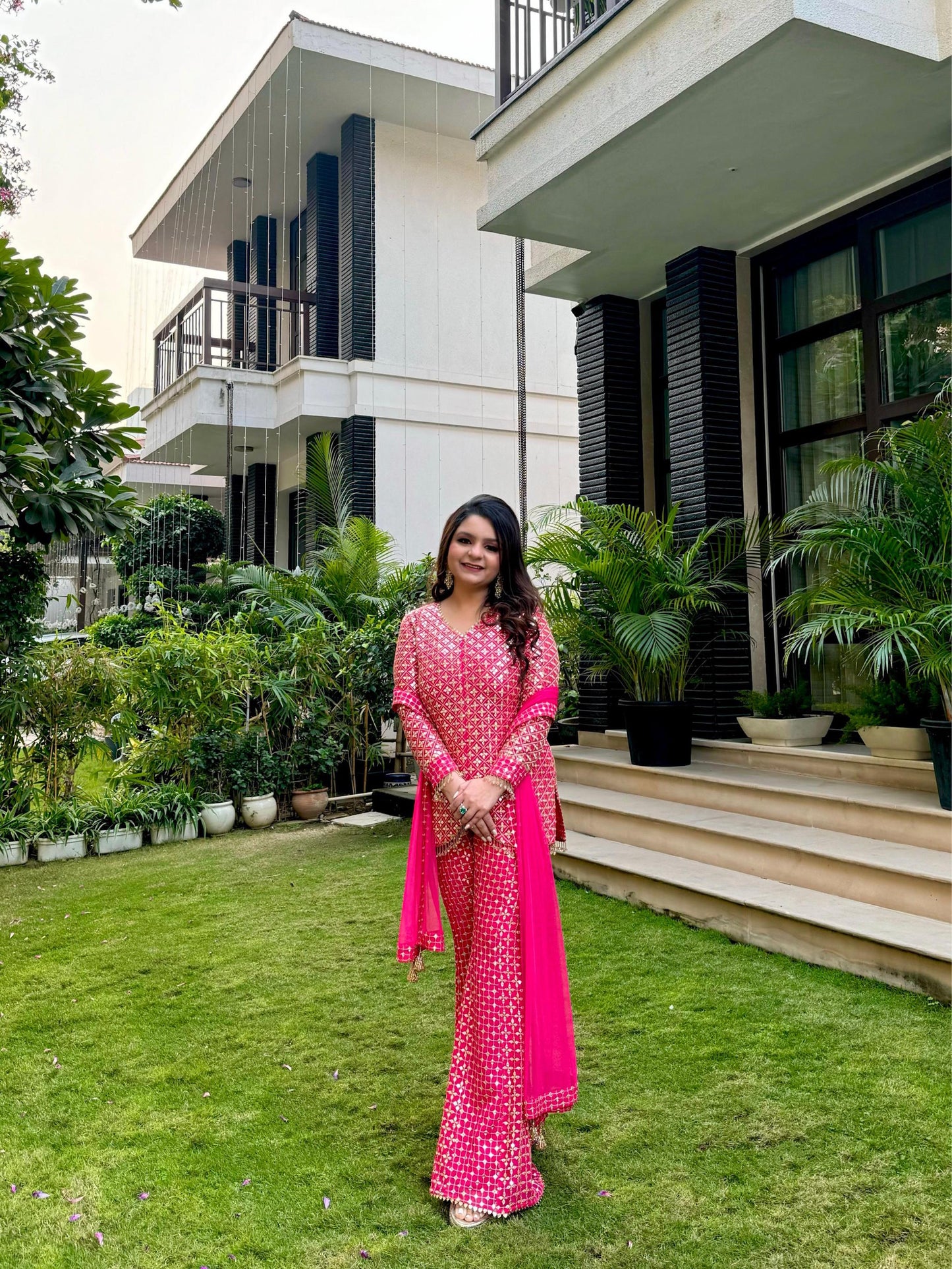 RANI PINK ZARI & SEQUIN COORD SET