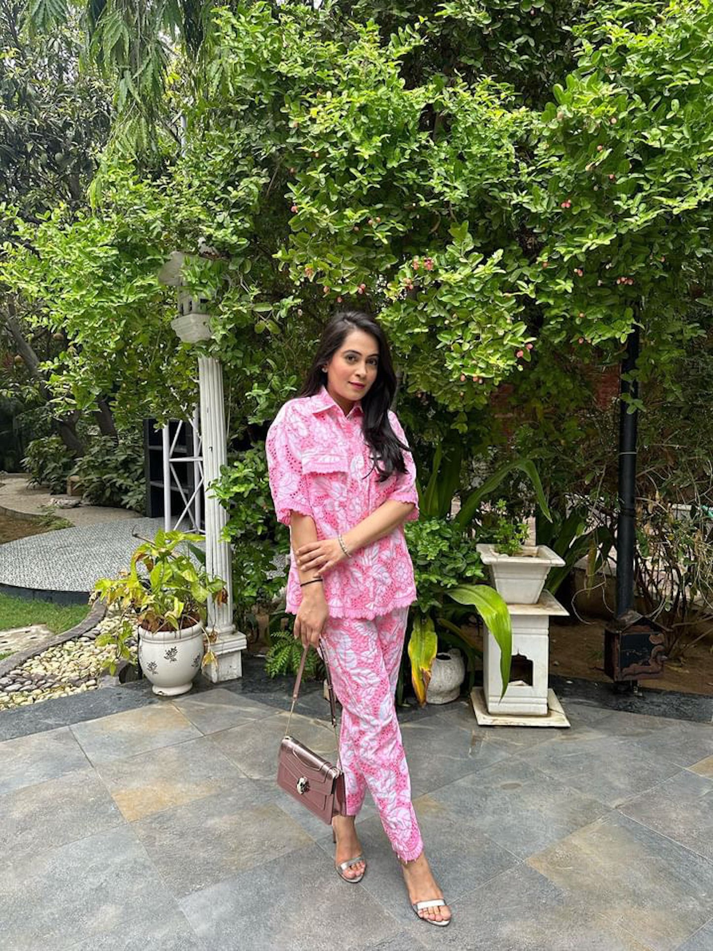 SHRADHA AJMANI IN PINK COTTON COORD SET