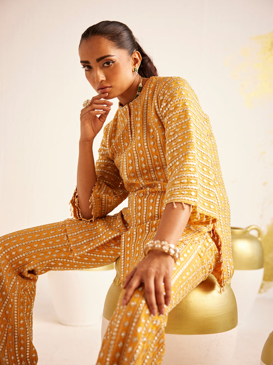 ORANGE GOTA WORK COORD SET