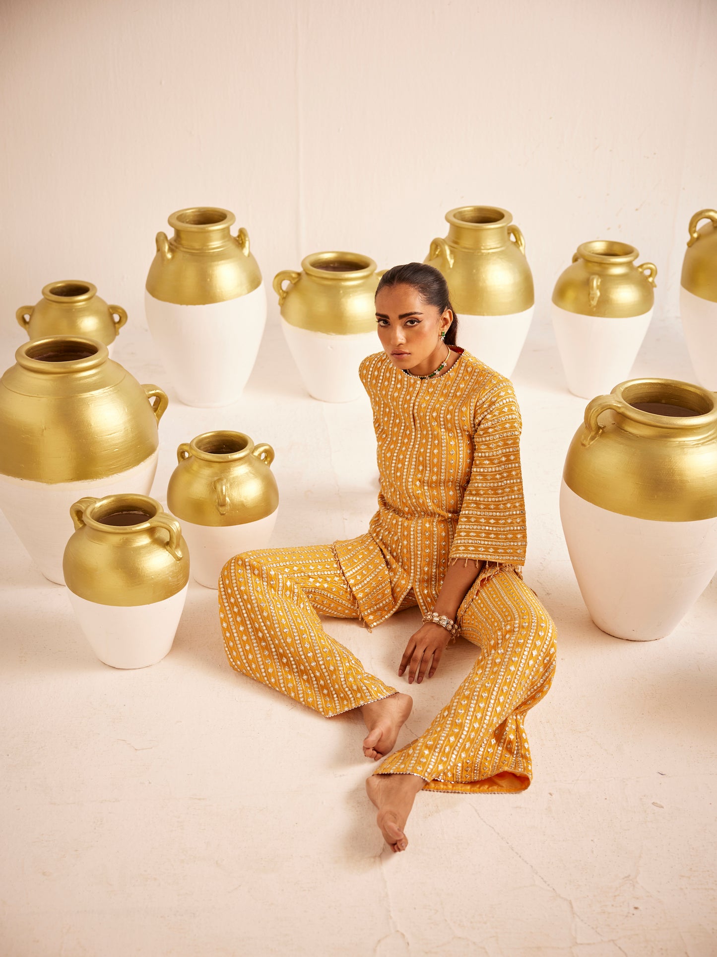 ORANGE GOTA WORK COORD SET