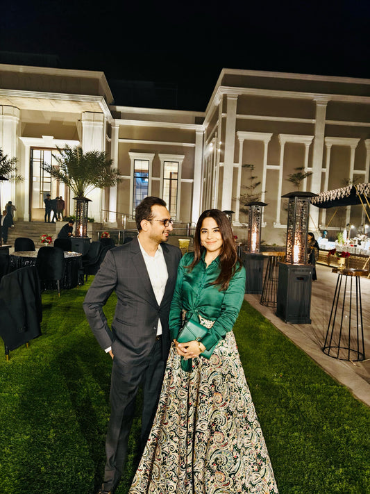 GREEN MULTI COLORED LEHENGA SHIRT SET