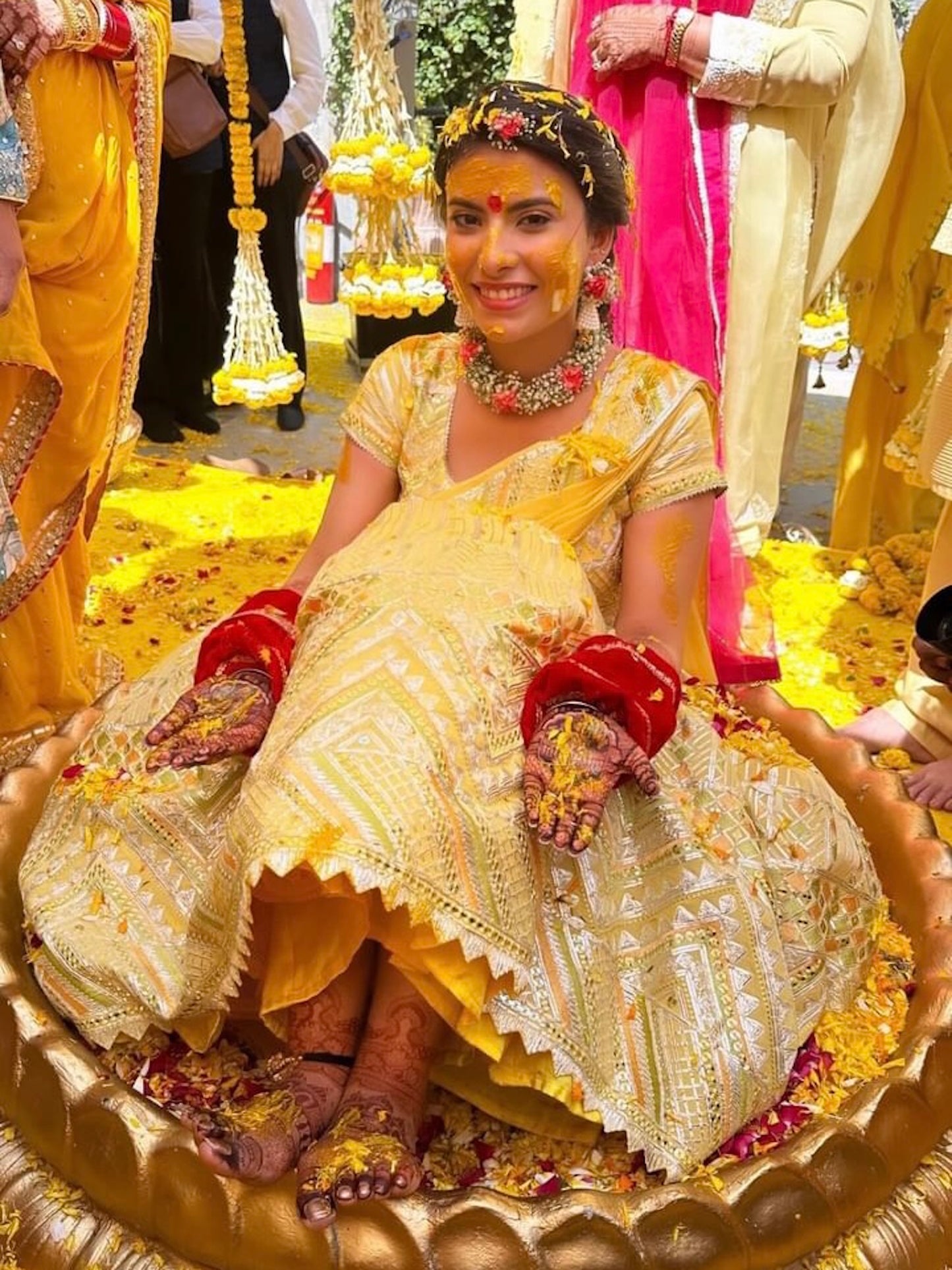 PRIYANKA SETHI IN YELLOW GOTA WORK LEHENGA SET