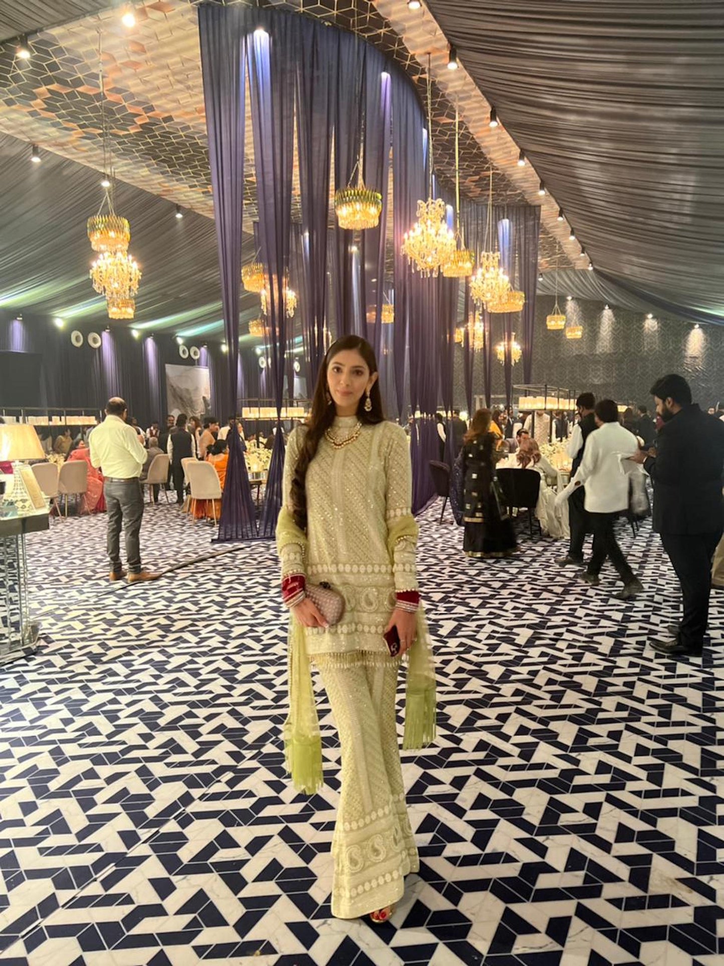 GREEN CHIKANKARI COORD SET