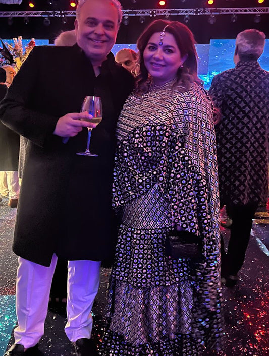 BLACK ZARI & SEQUIN DRAPED SAREE