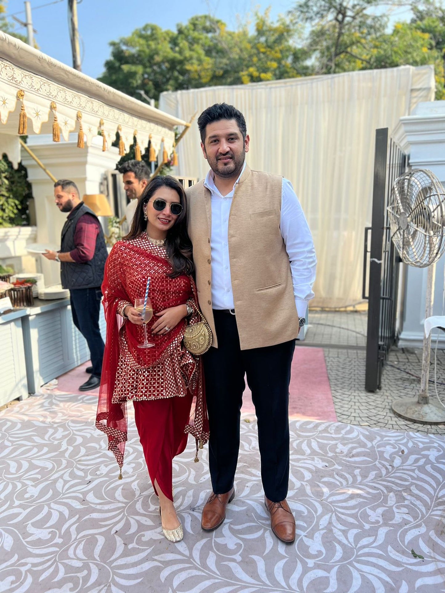 RED ZARI & SEQUIN DHOTI SET