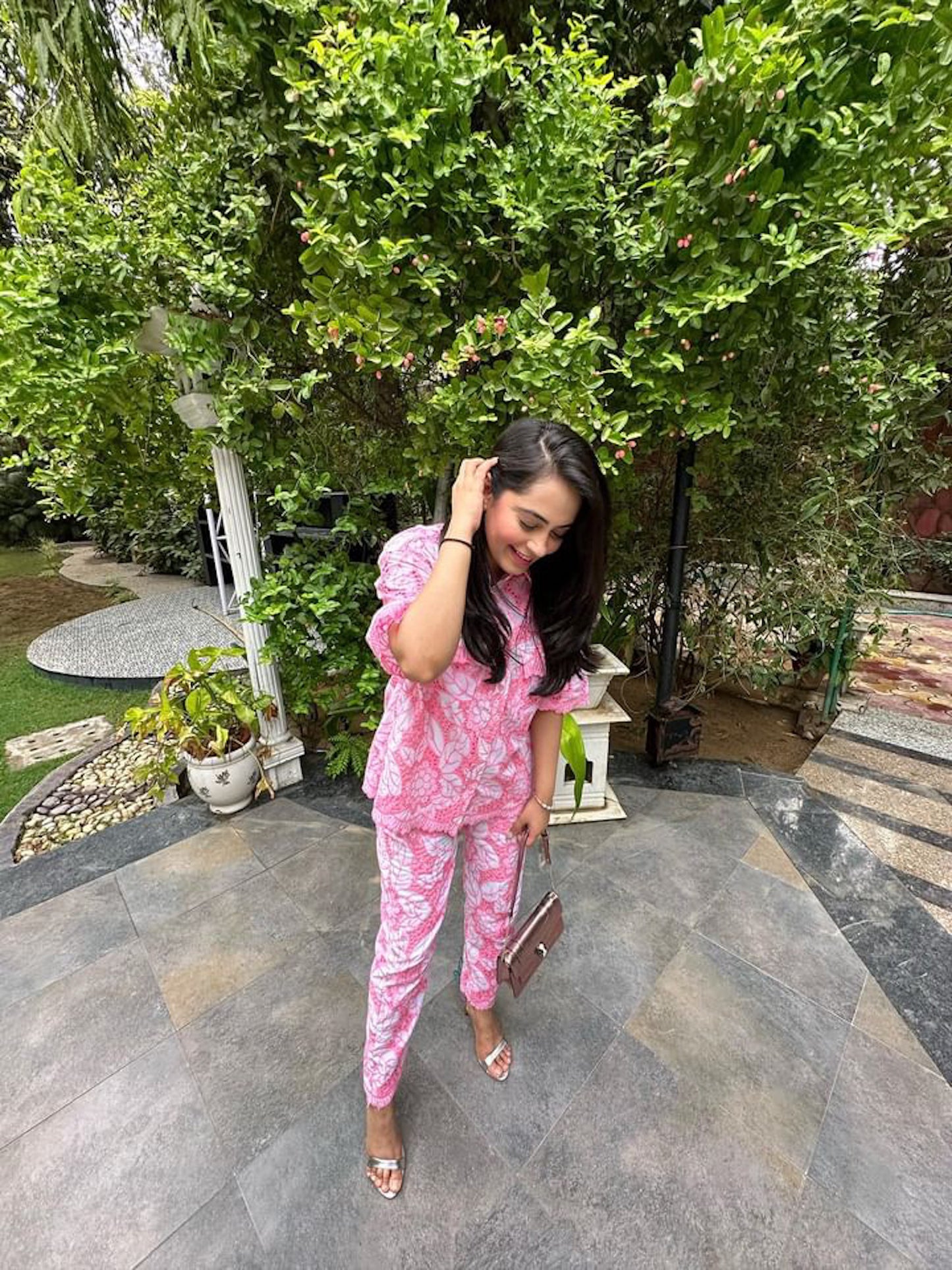 SHRADHA AJMANI IN PINK COTTON COORD SET