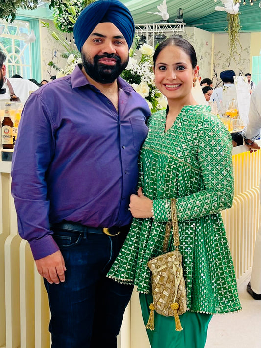 ZARI & SEQUIN DHOTI SET