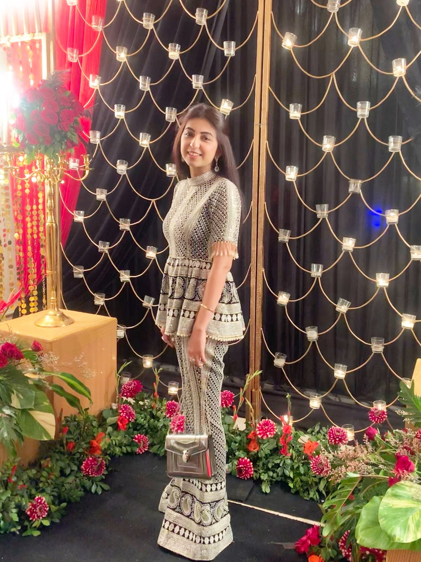 NIKITA KHURANA IN BLACK CHIKANAKRI PEPLUM COORD SET