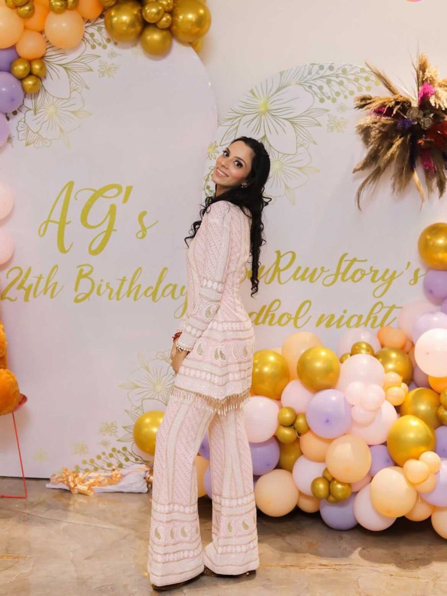 PINK CHIKANKARI COORD SET