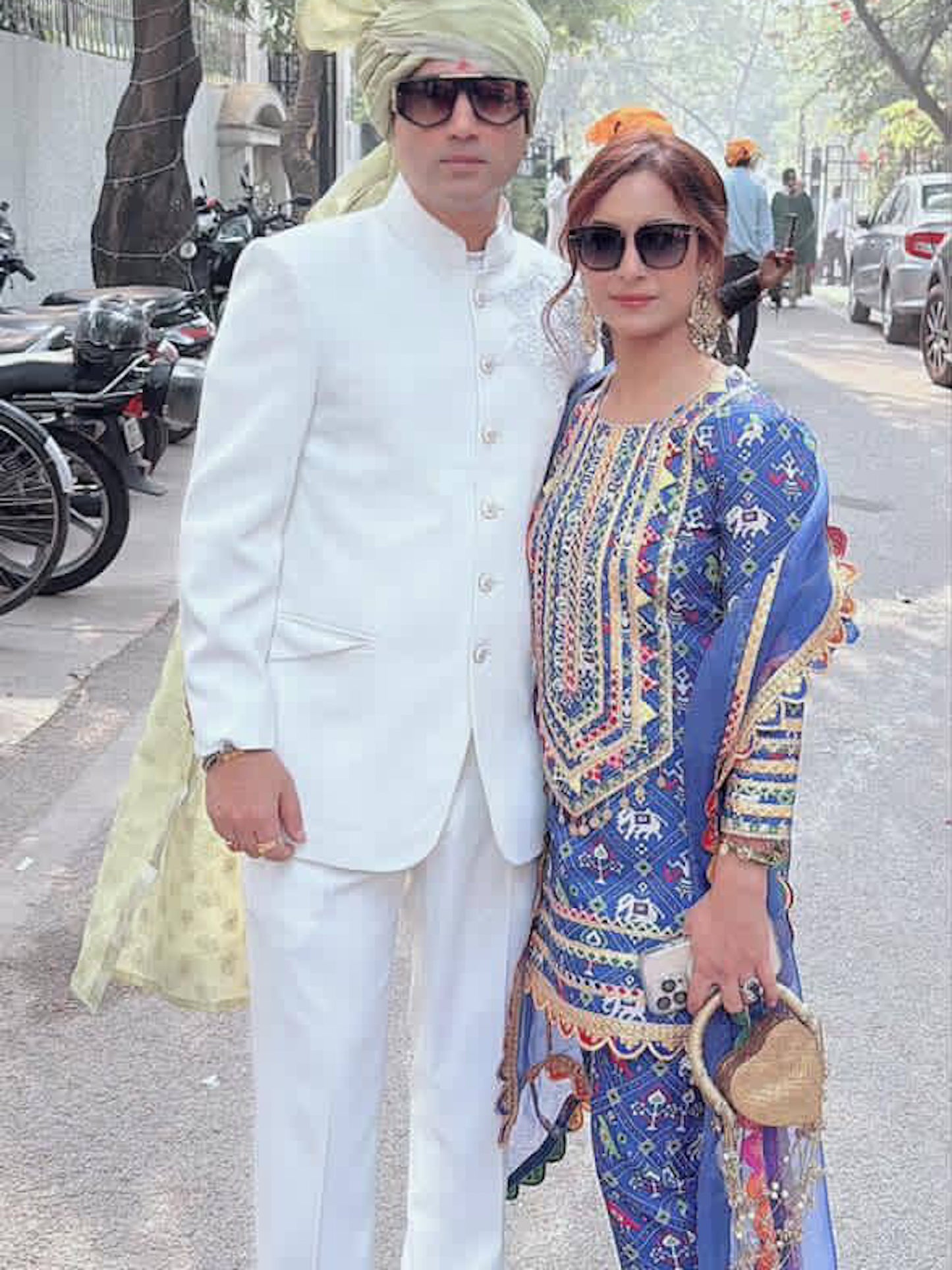 BLUE PATOLA KURTA SET