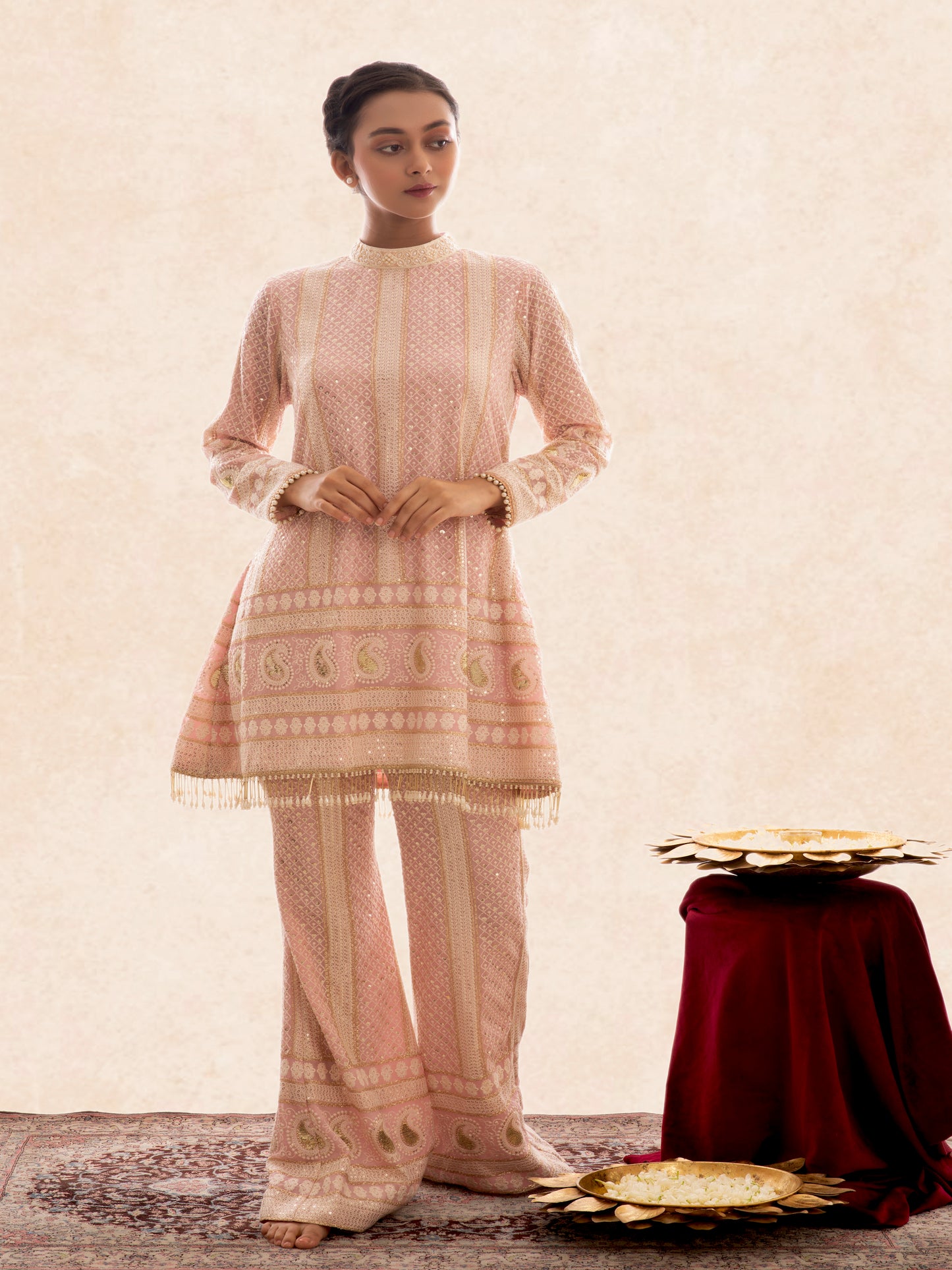 PINK CHIKANKARI COORD SET