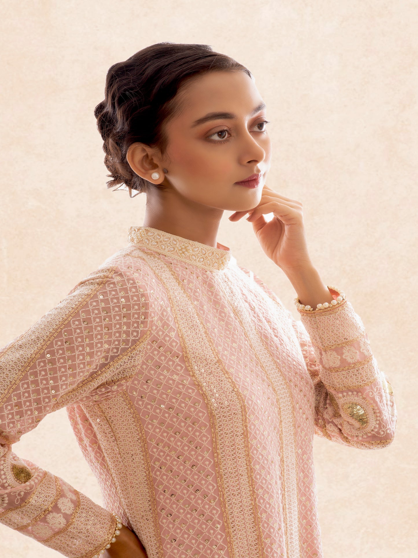 PINK CHIKANKARI COORD SET