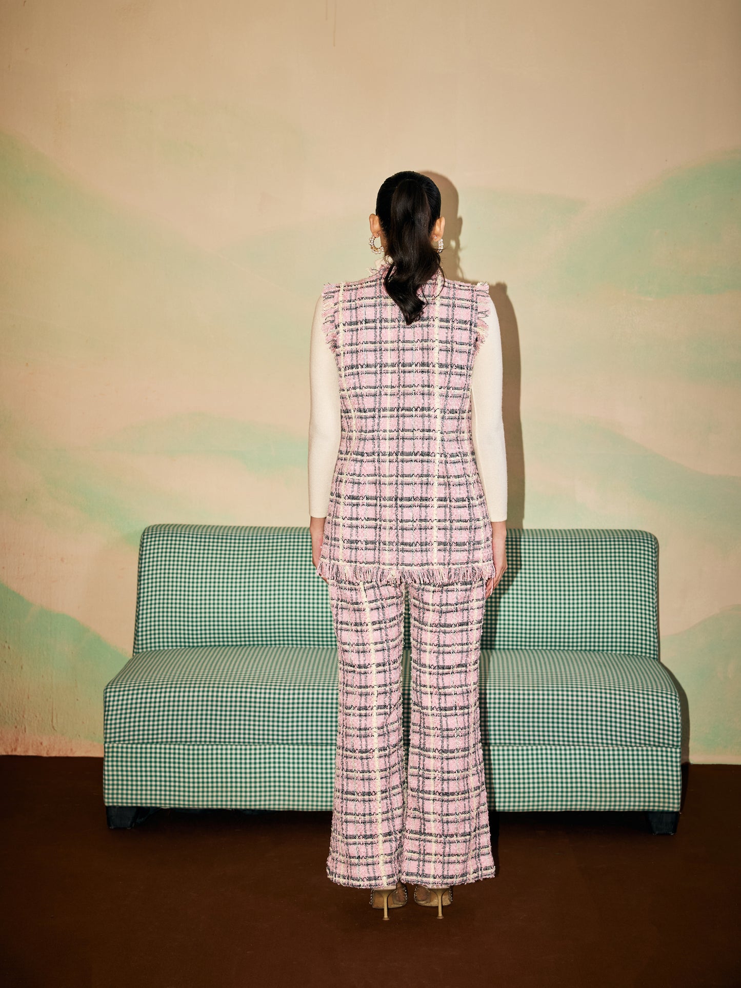 PINK TWEED COORD SET