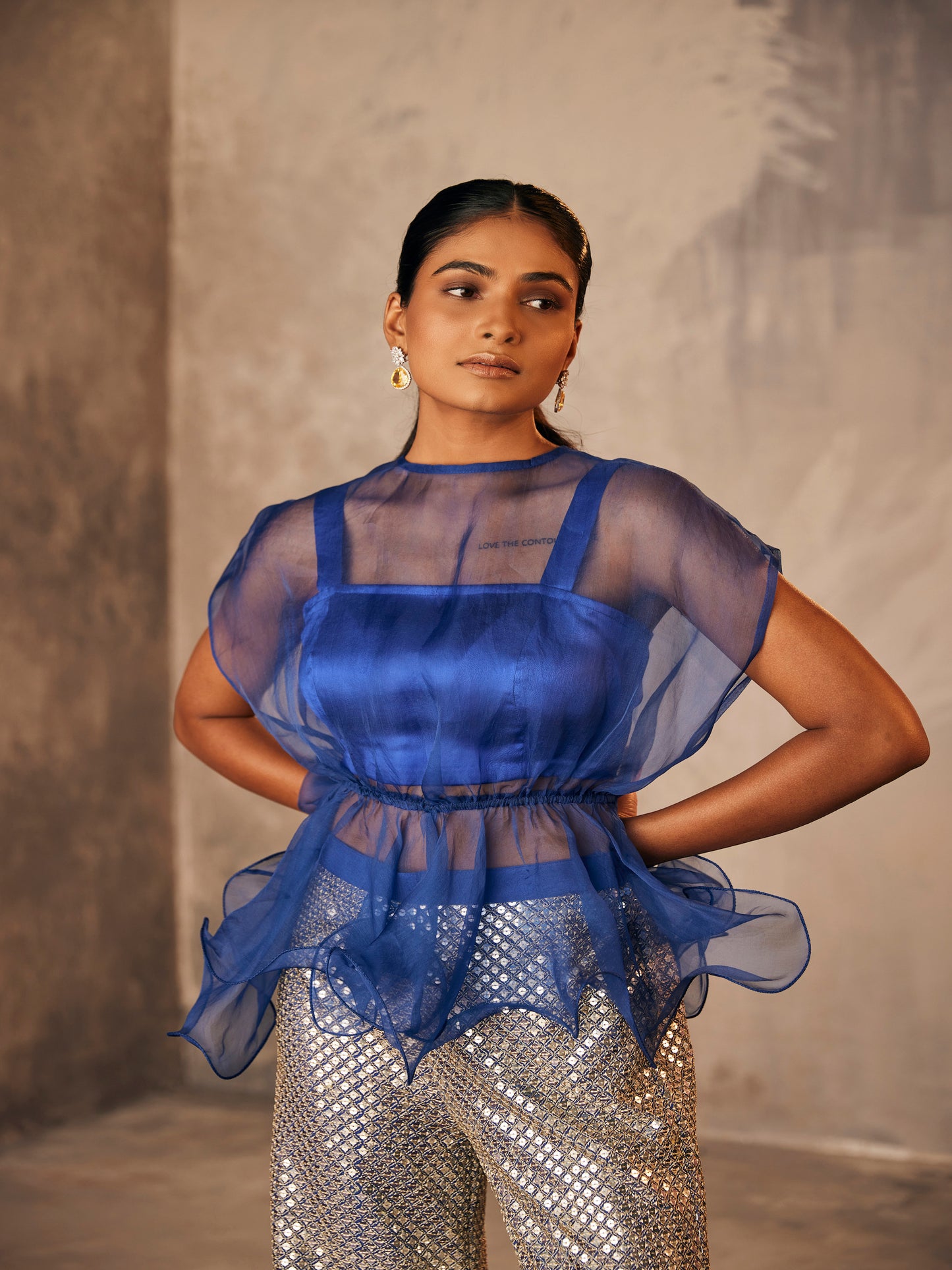 BLUE SEQUIN COORD SET