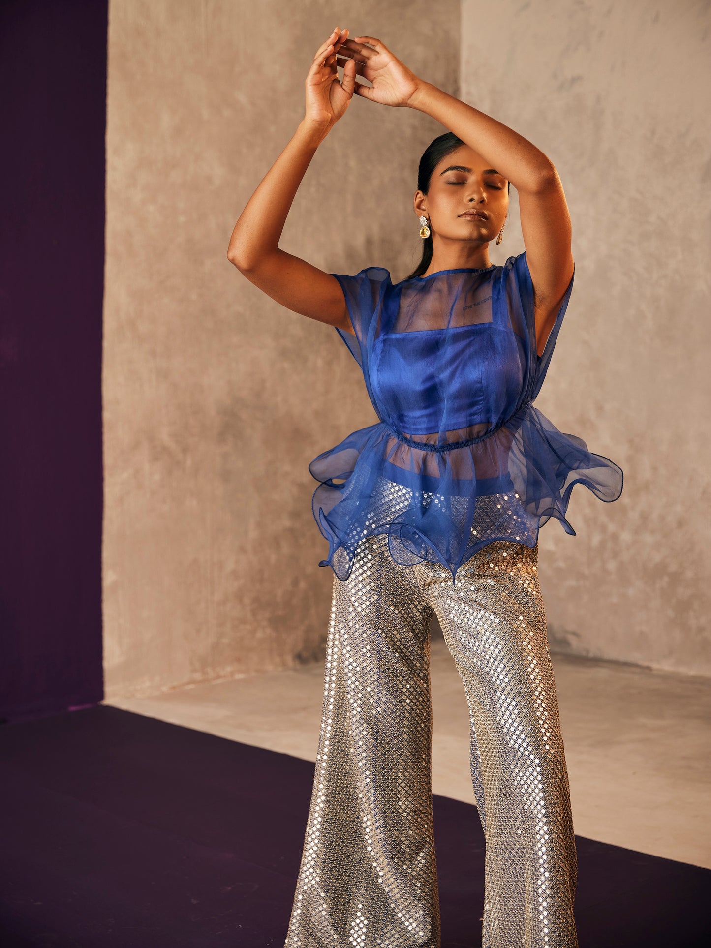 BLUE SEQUIN COORD SET