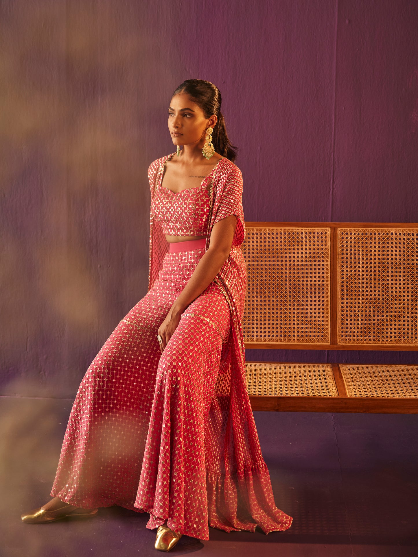 RANI PINK ZARI & SEQUIN 3 PIECE SET