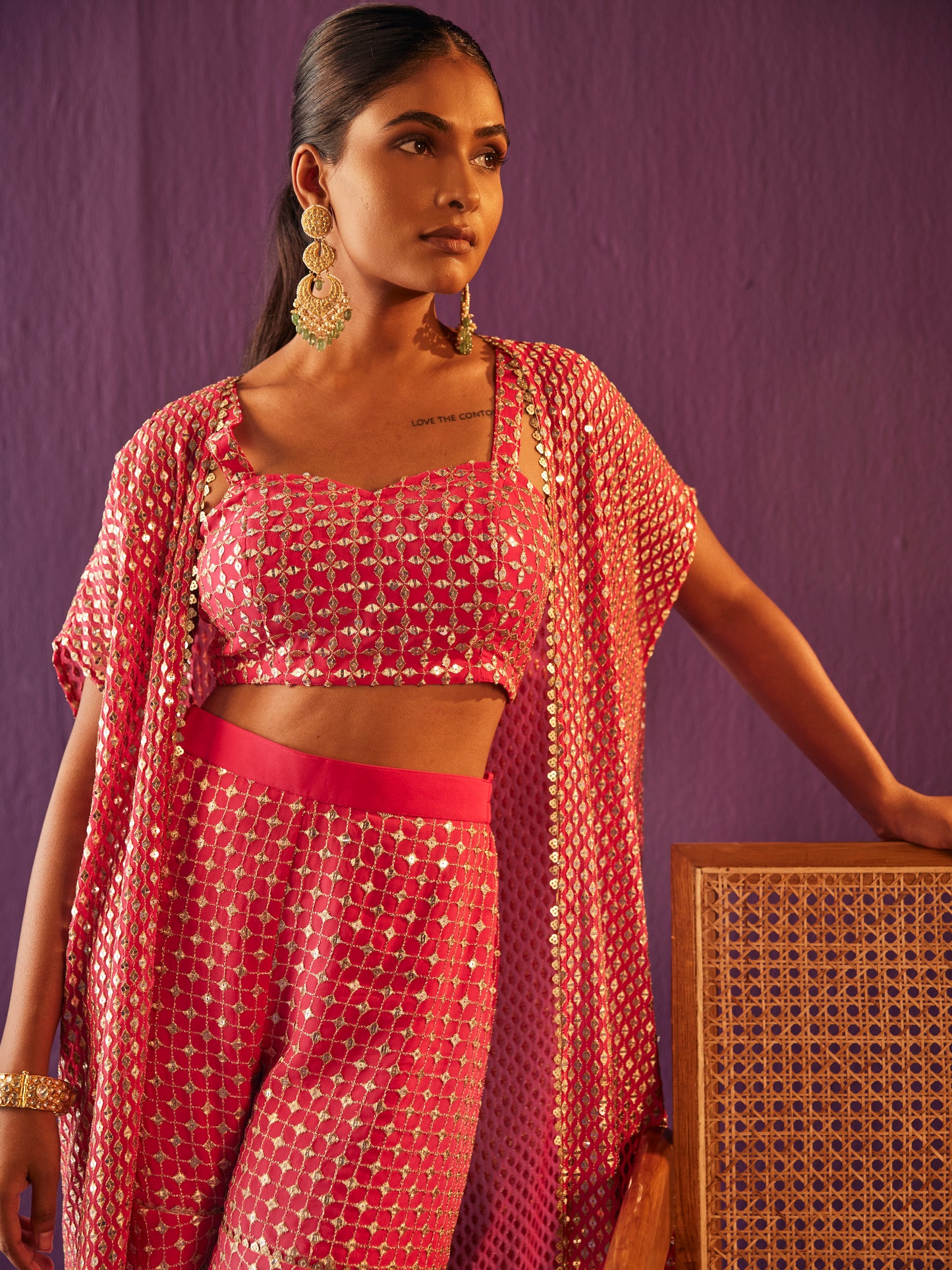 RANI PINK ZARI & SEQUIN 3 PIECE SET
