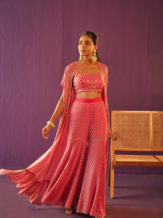RANI PINK ZARI & SEQUIN 3 PIECE SET