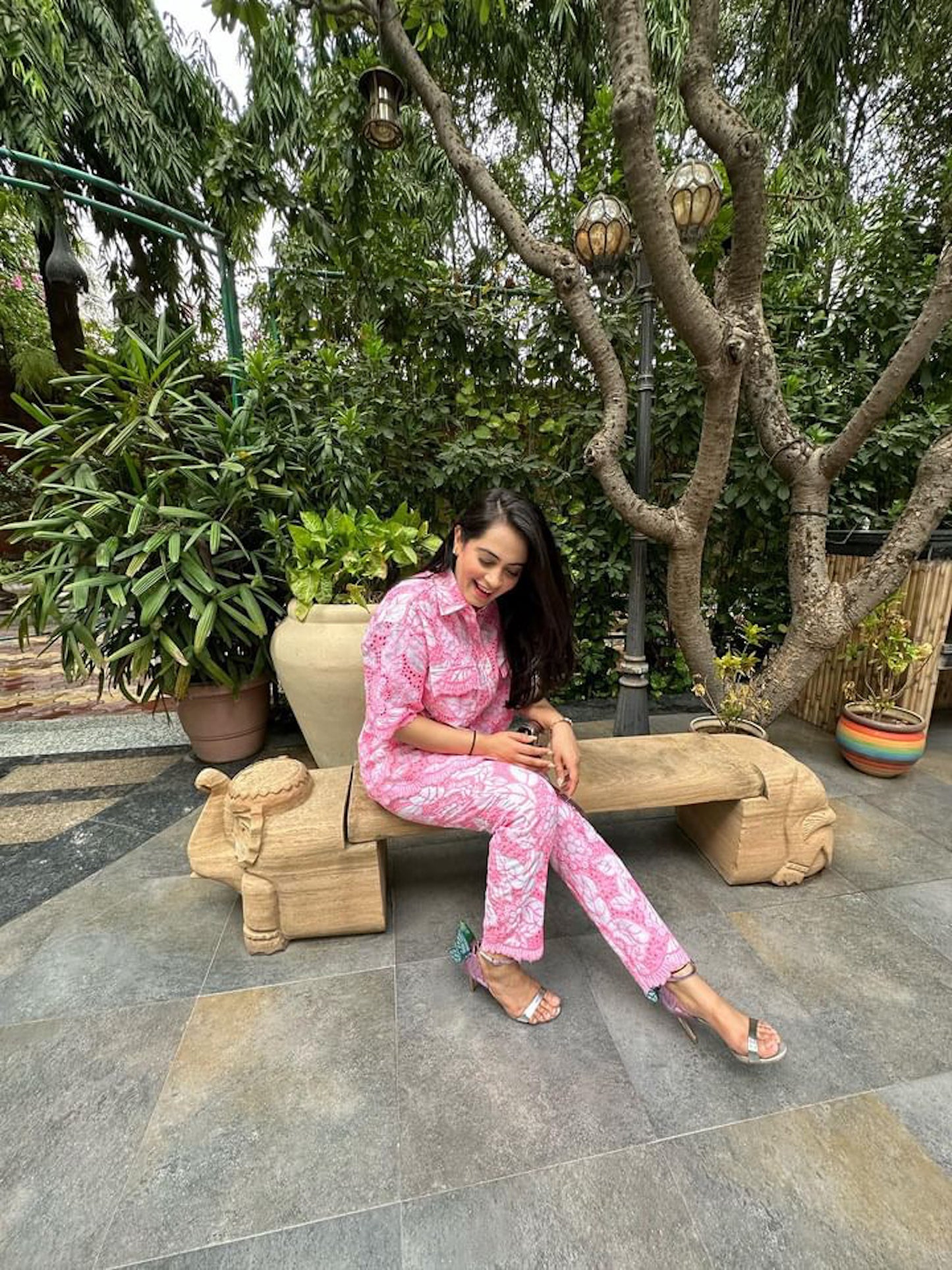 SHRADHA AJMANI IN PINK COTTON COORD SET
