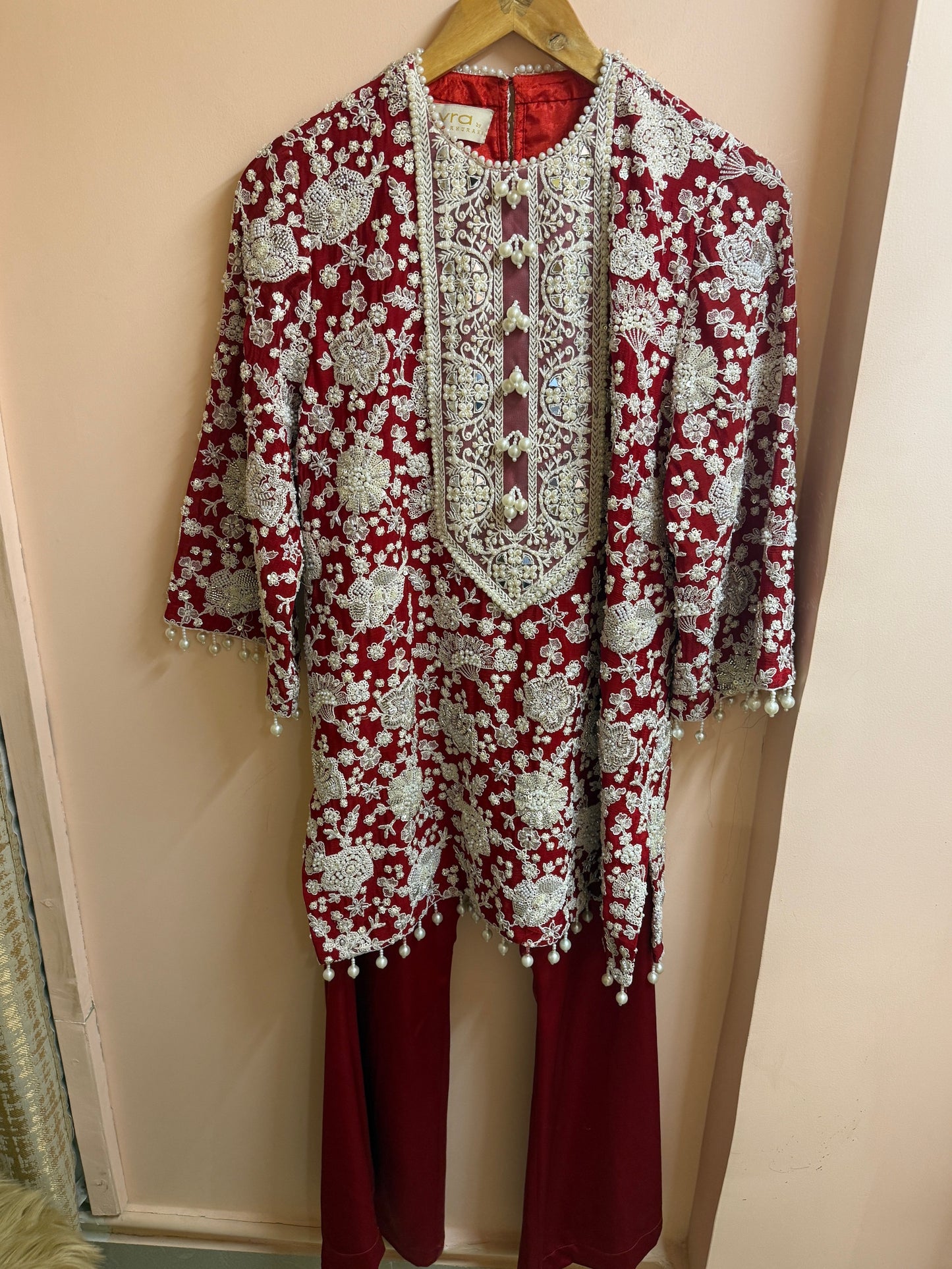 RED PEARL WORK COORD SET