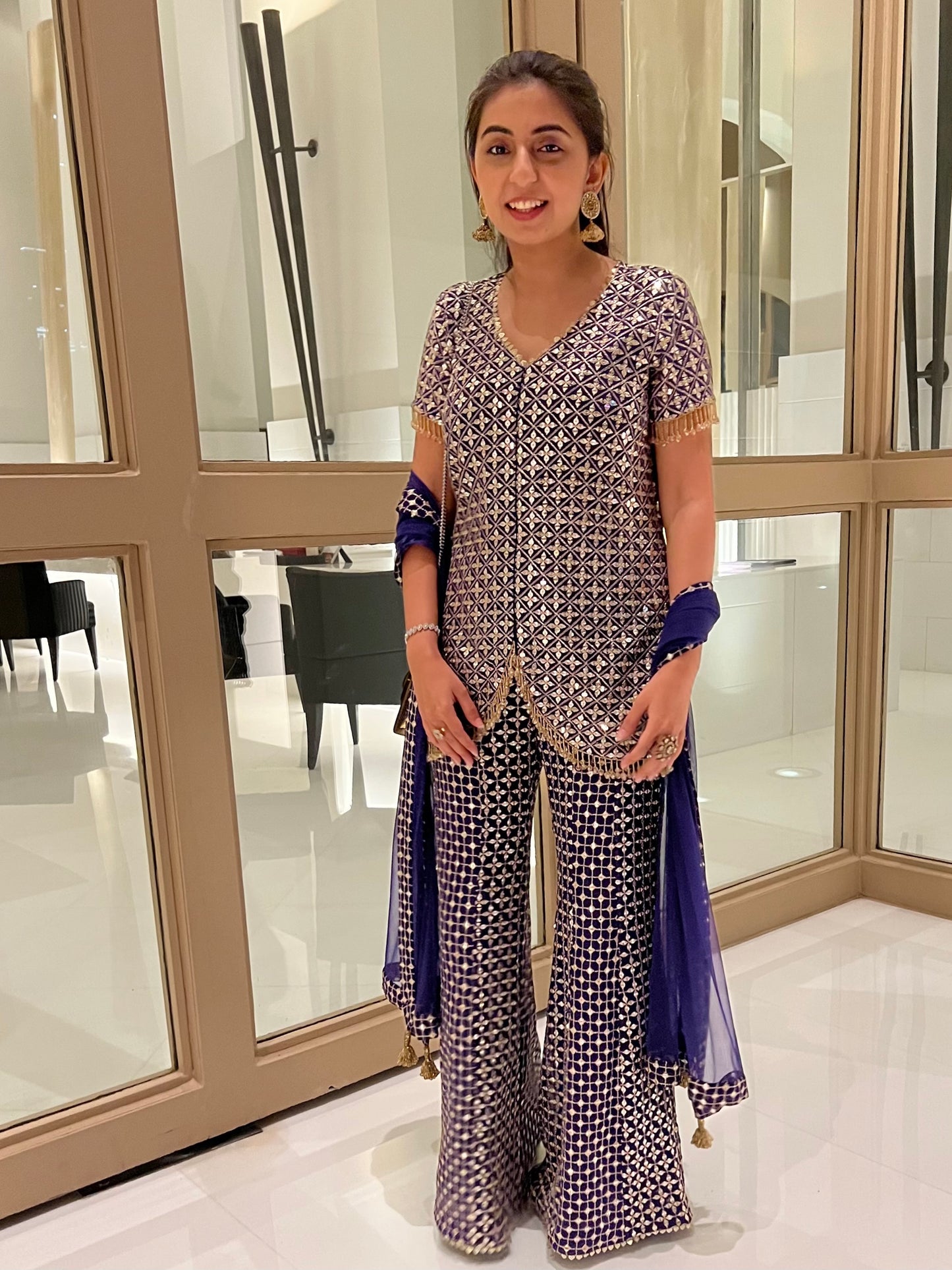 NIKITA KHURANA IN PURPLE ZARI & SEQUIN COORD SET