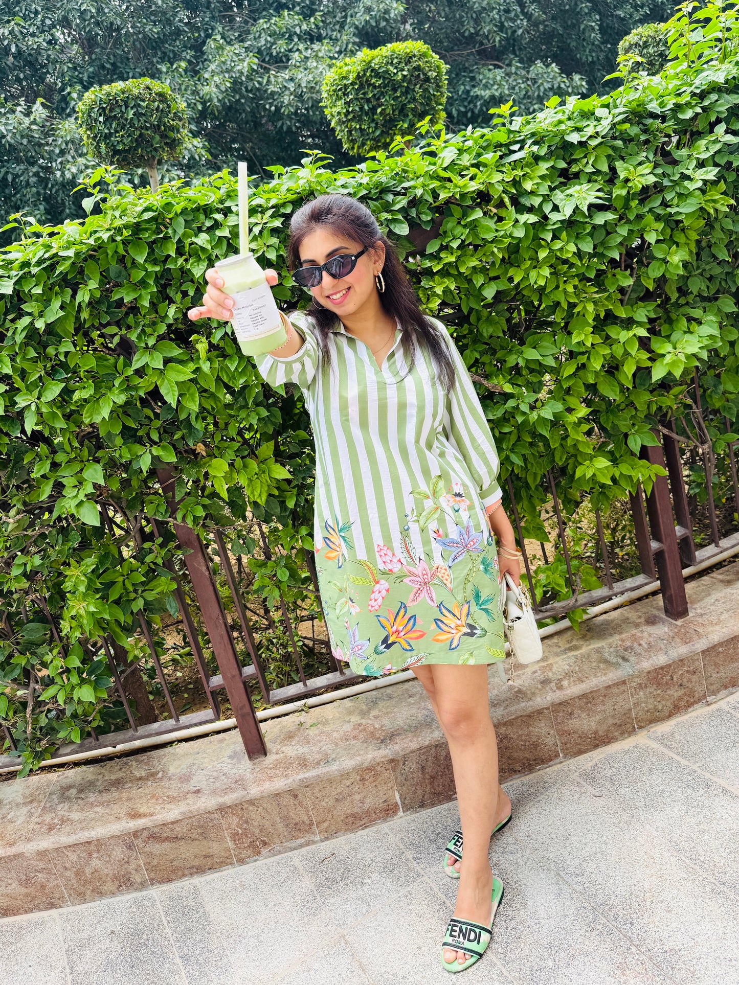 NIKITA KHURANA IN GREEN COTTON DRESS