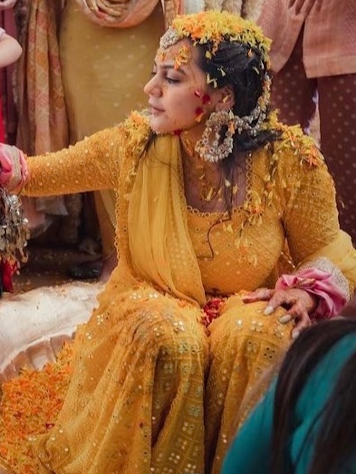 VEDIKA SHARMA IN YELLOW MIRROR WORK GARARA SET