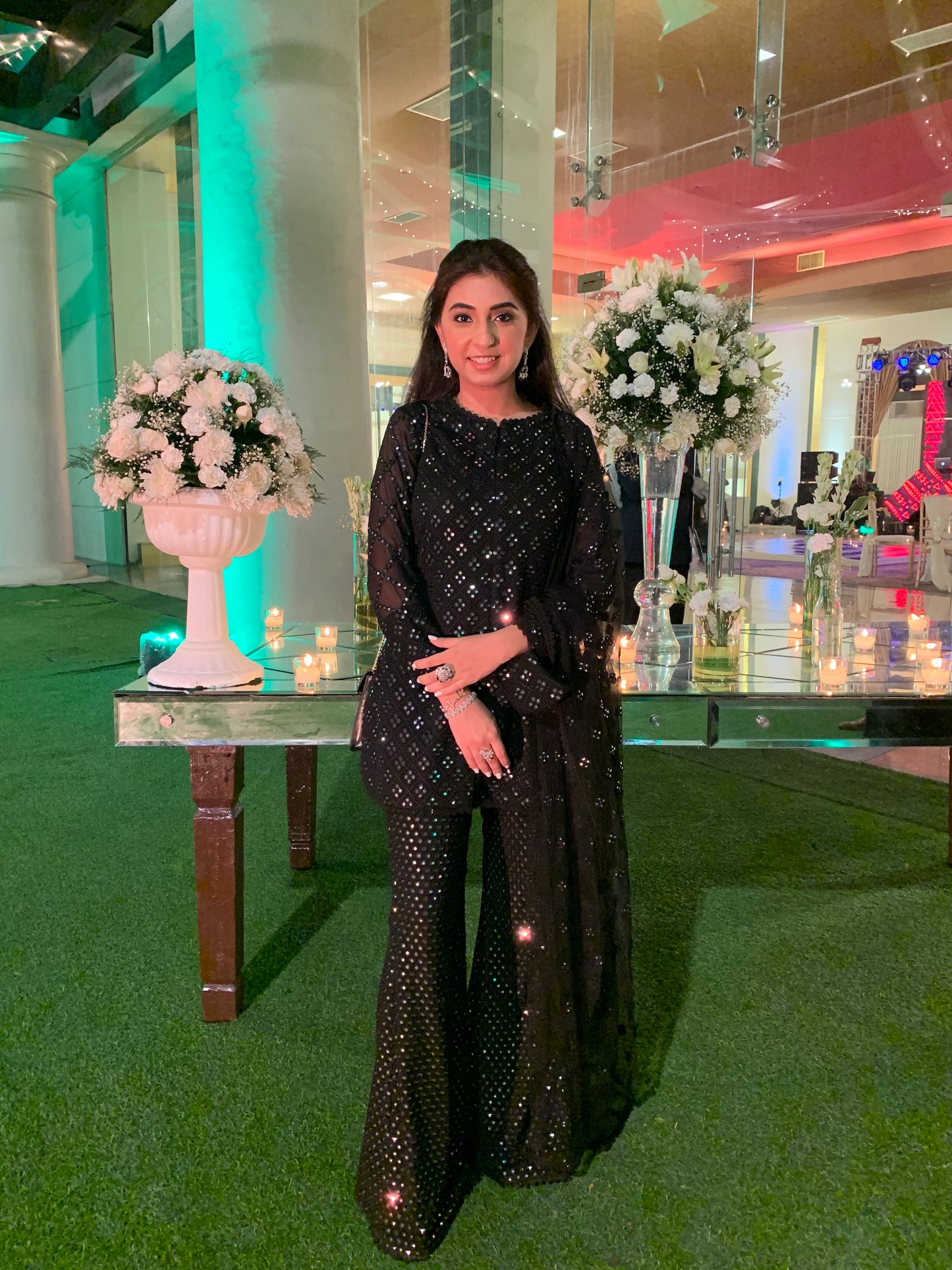 NIKITA KHURANA IN BLACK MIRROR WORK COORD SET