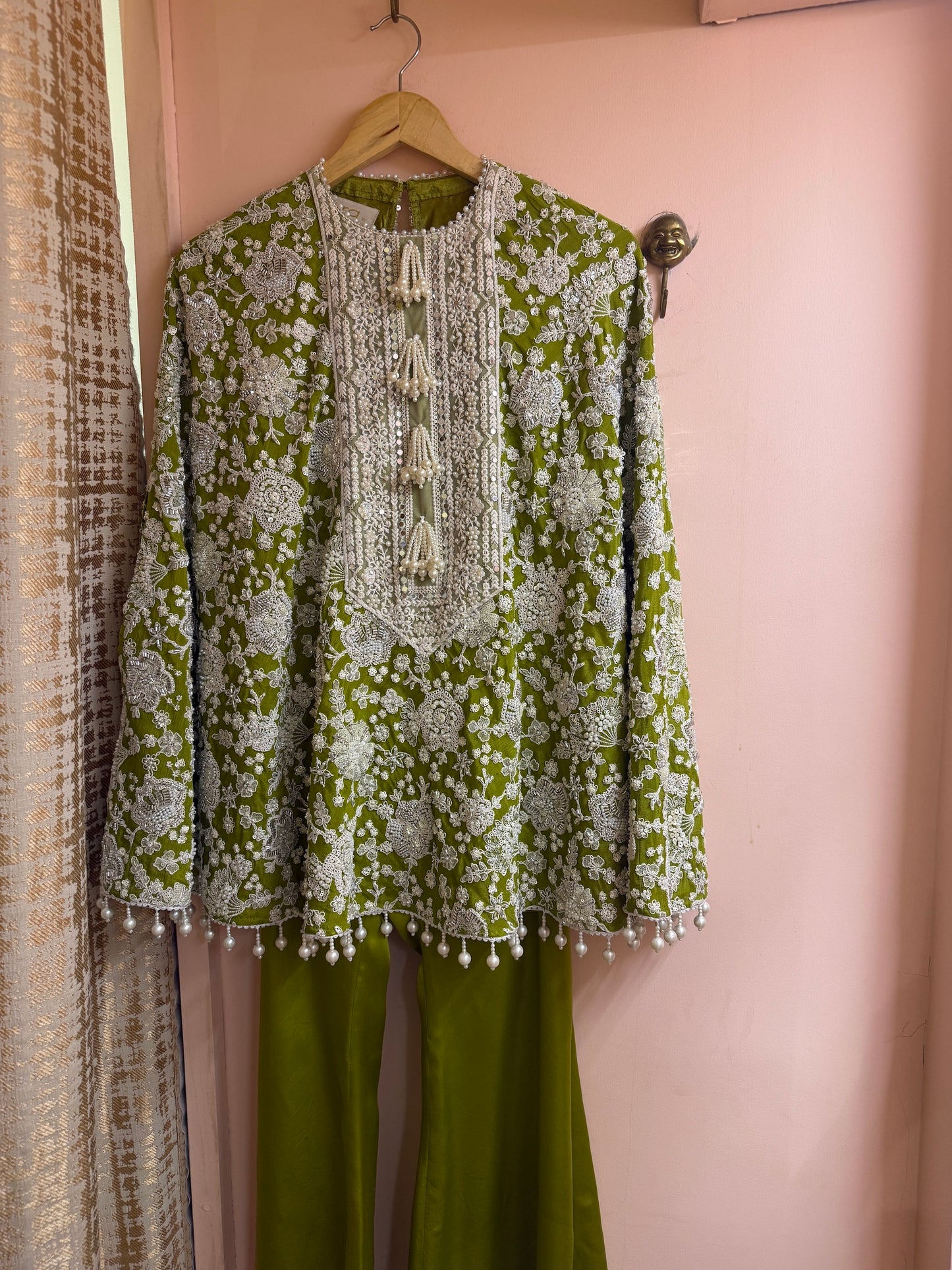 GREEN PEARL WORK CAPE SET