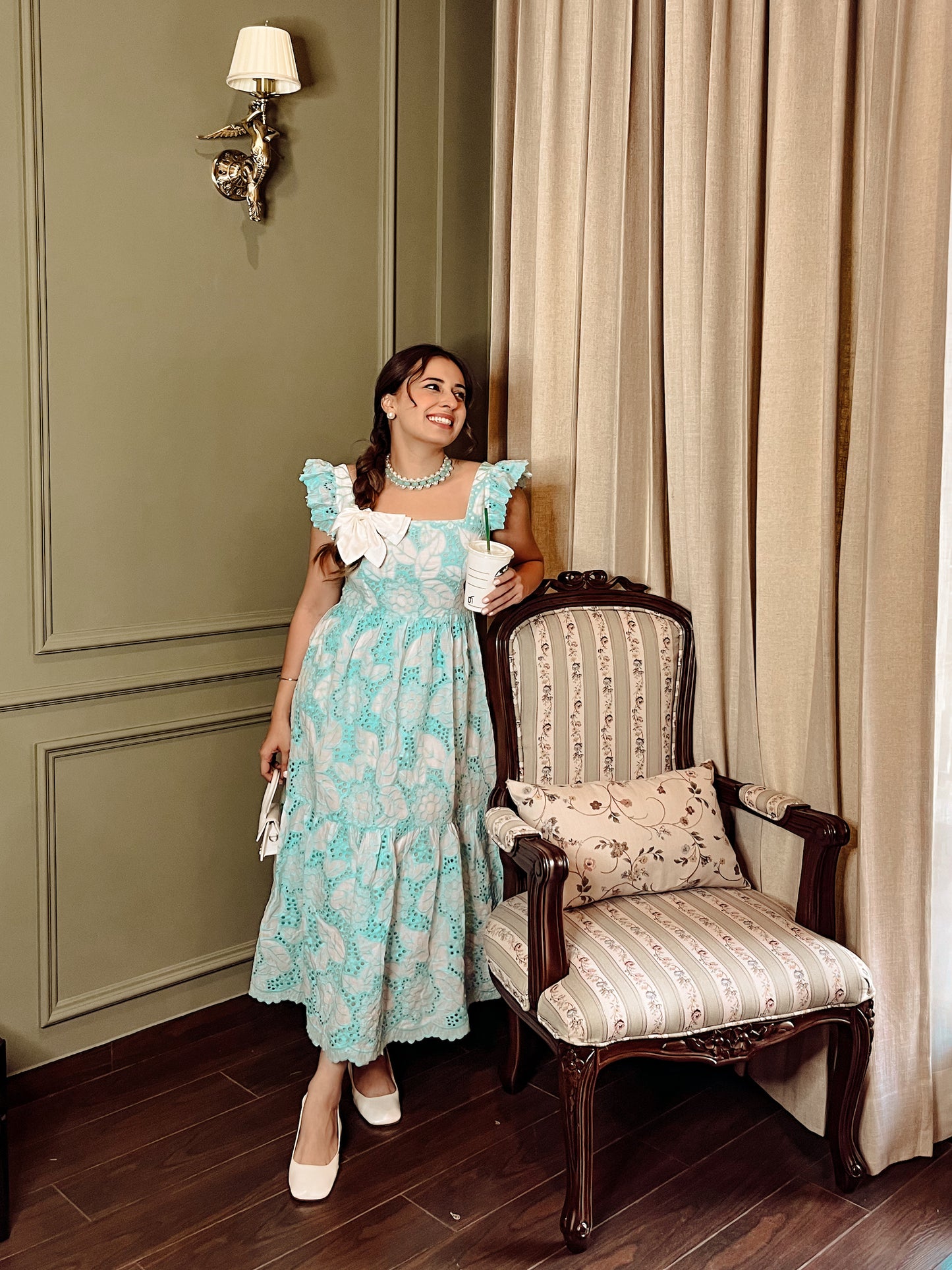 SANIA CHADHA IN BLUE COTTON MAXI DRESS