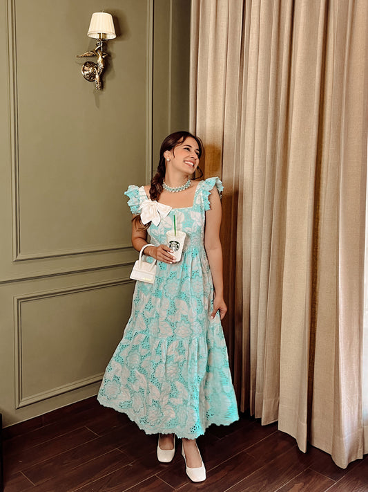 SANIA CHADHA IN BLUE COTTON MAXI DRESS