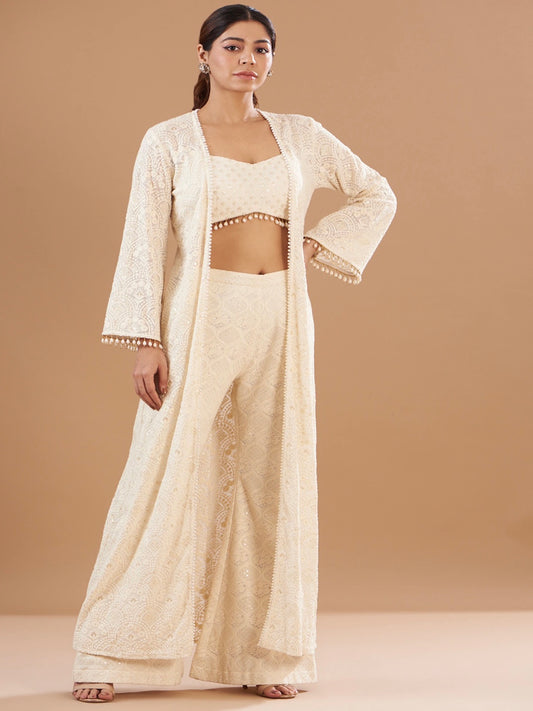 IVORY THREAD WORK 3 PIECE SET