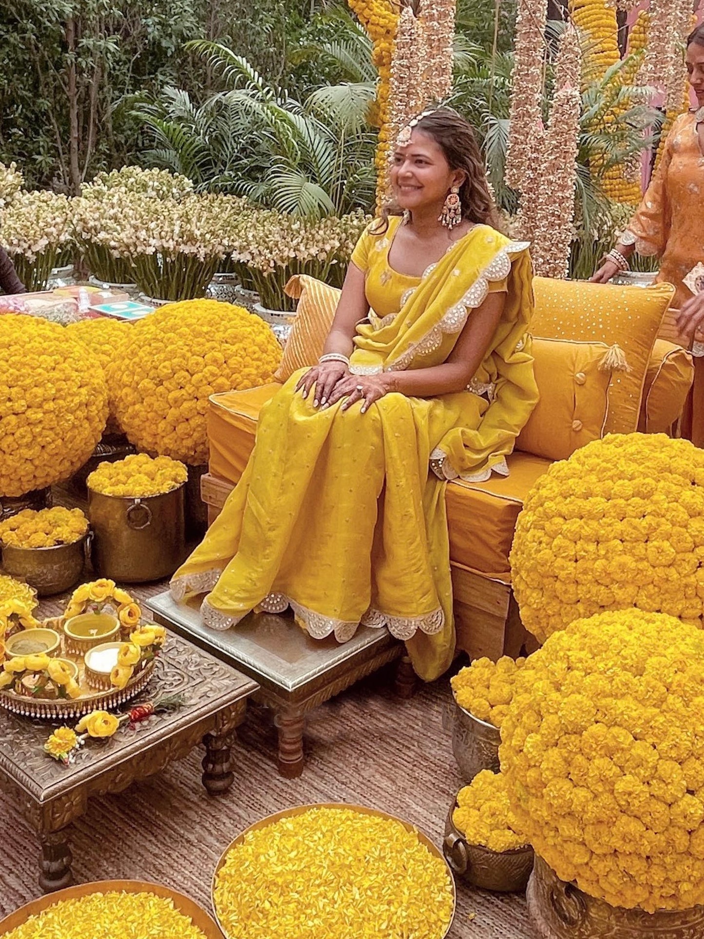 PALAK CHOUDHARY IN YELLOW TISSUE SHARARA SET