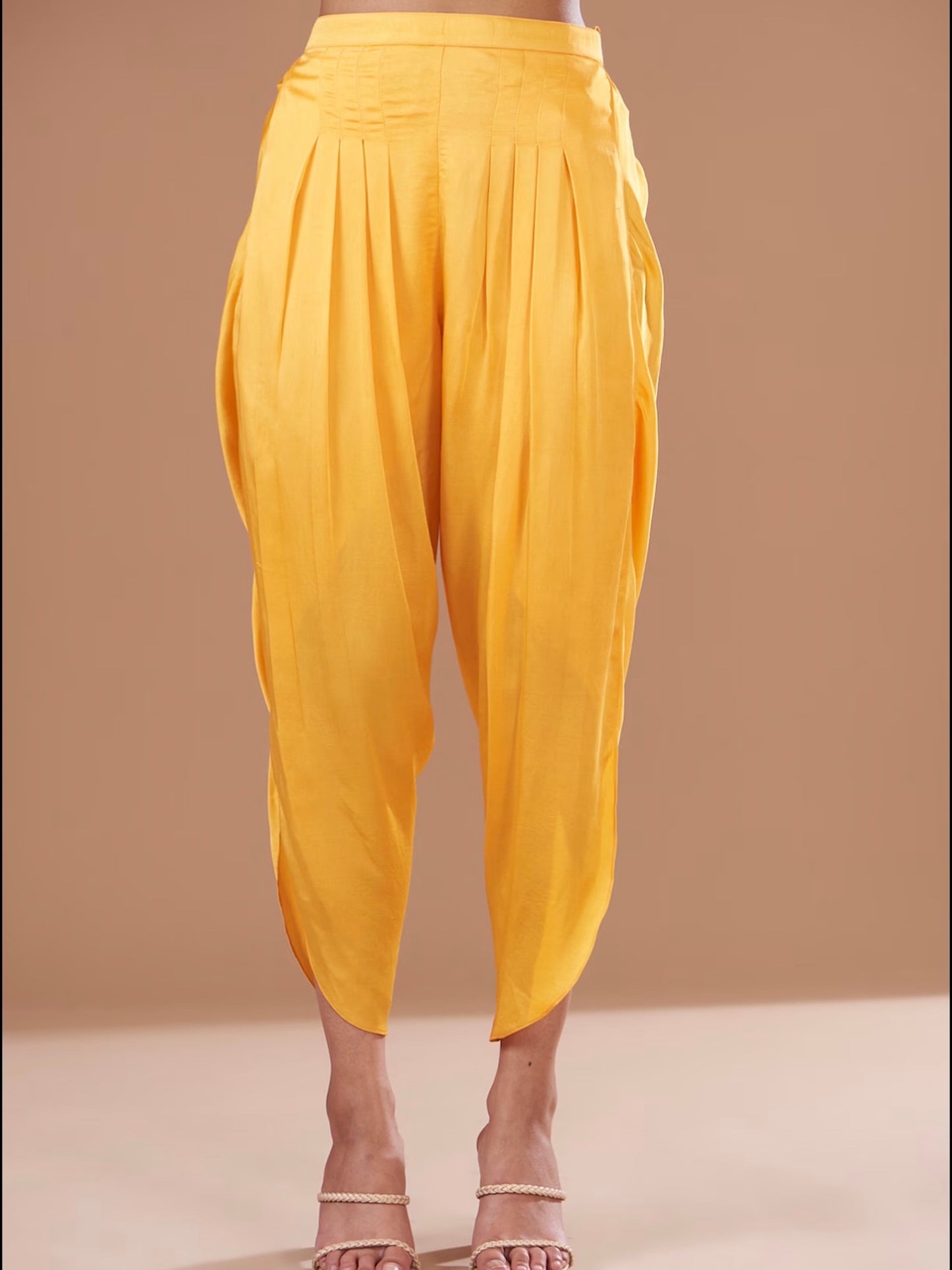 MANGO YELLOW ZARI & SEQUIN DHOTI SET WITH DUPATTA