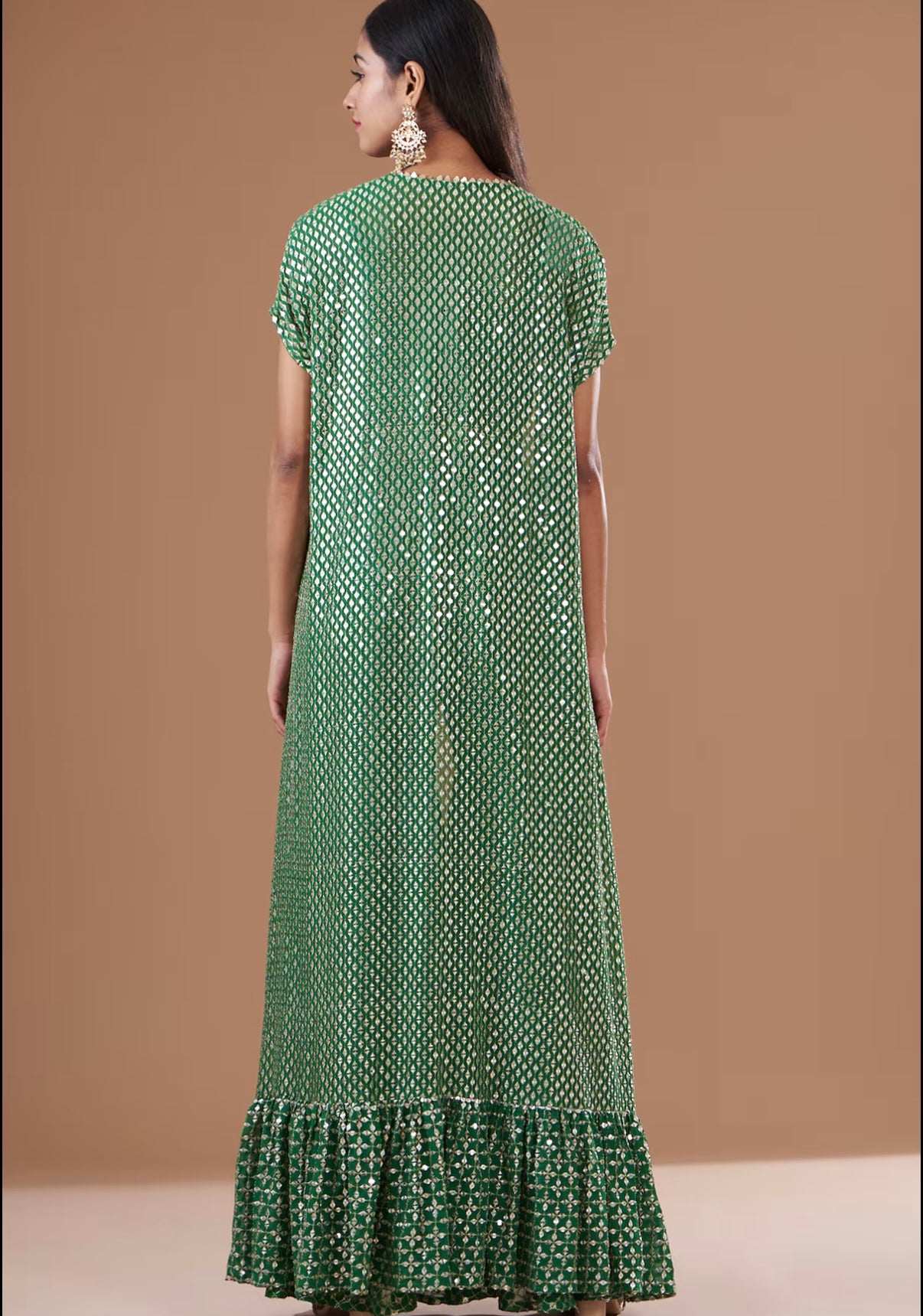 GREEN ZARI & SEQUIN 3 PIECE SET