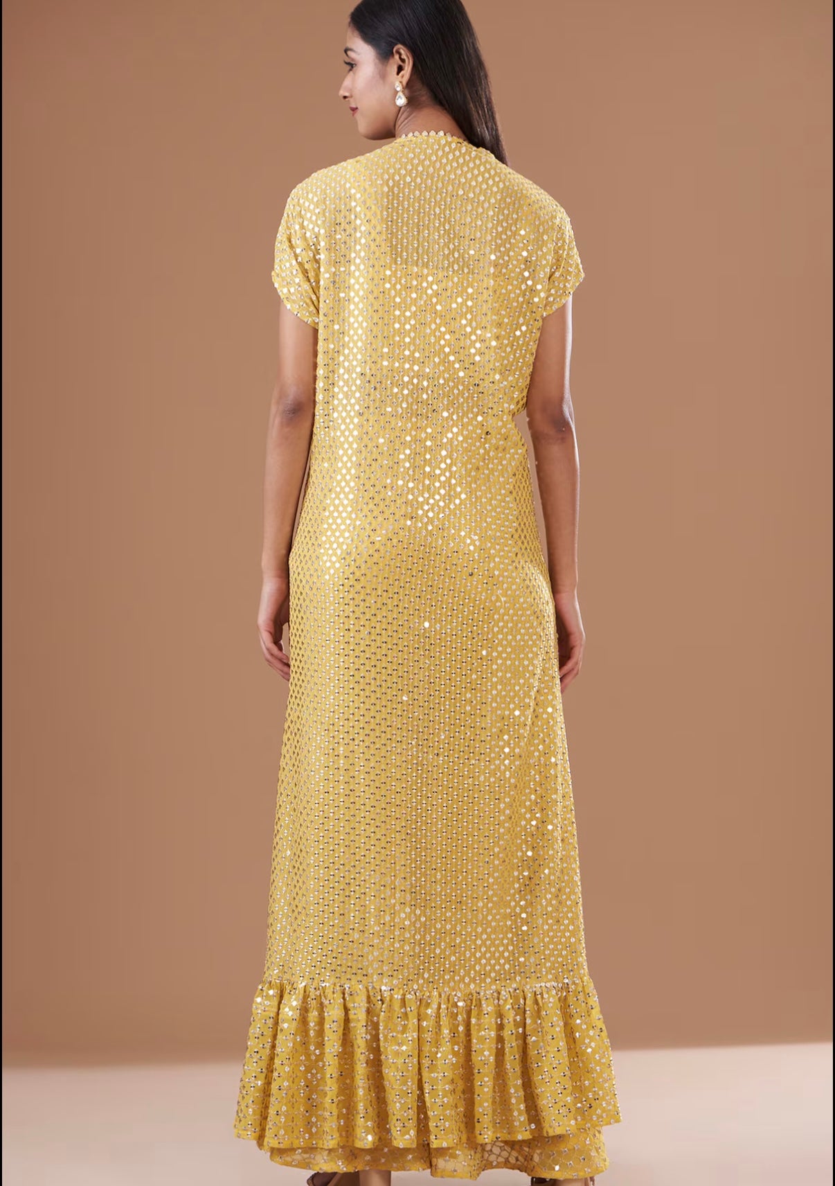 YELLOW ZARI & SEQUIN 3 PIECE SET