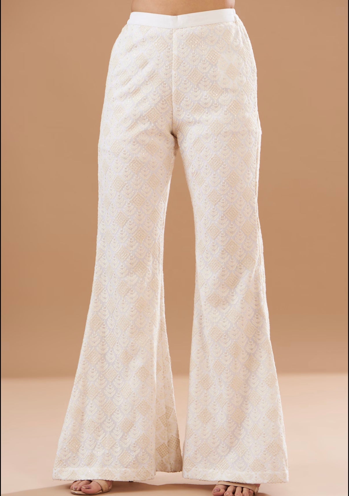 IVORY THREAD WORK DOUBLE BREAST BLAZER SET